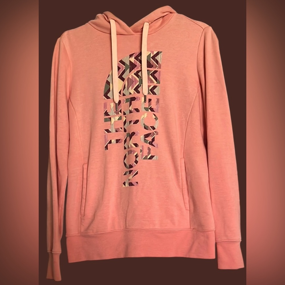 THE NORTH FACE Women’s Peach Color Pullover Sweatshirt Hoodie, Sz Medium, GUC. - Picture 1 of 10